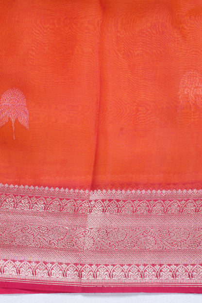 Sunshine Yellow Pure Kora Organza Silk Handloom Saree