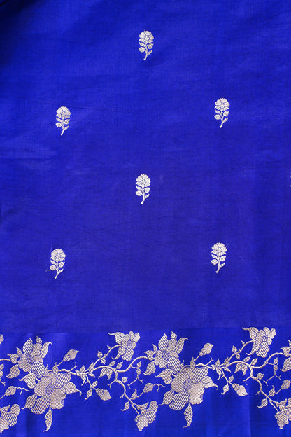 Royal Blue Handloom Pure Silk Banarasi Saree