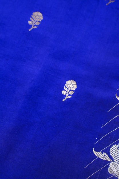 Royal Blue Handloom Pure Silk Banarasi Saree