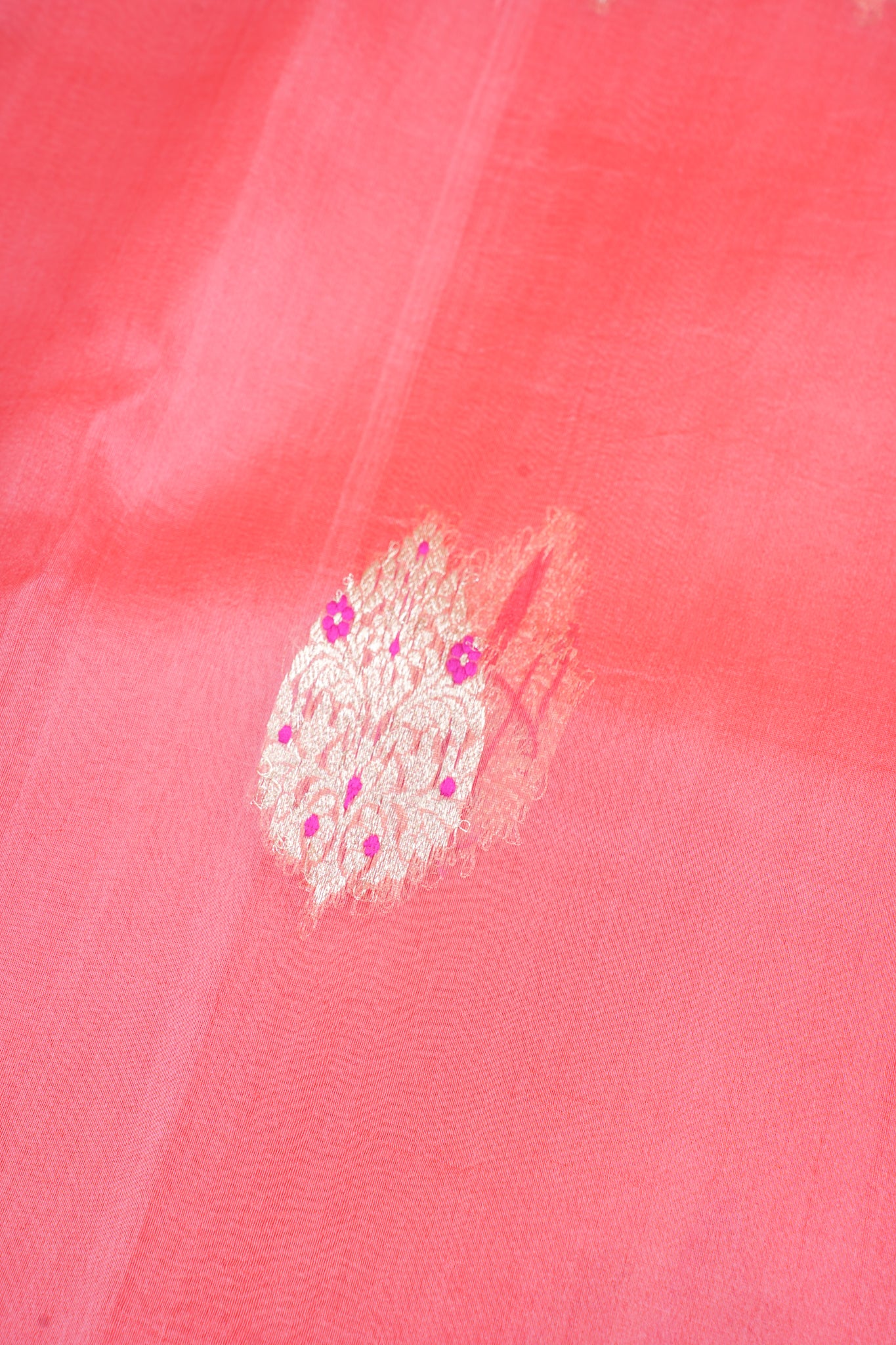 Coral Pure Tissue Silk Handloom Saree