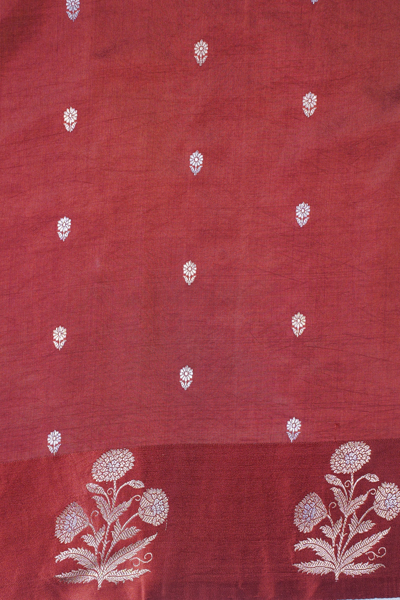Wine Maroon Handloom Pure Silk Banarasi Saree