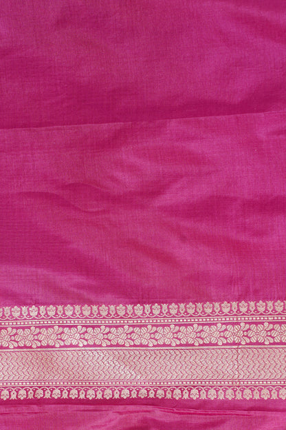 Rani Pink Banarasi Pure Katan Silk Jaal Saree