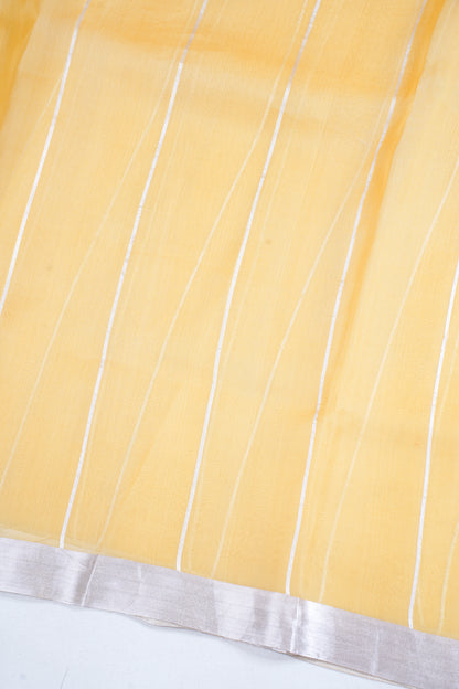 Sunshine Glow Pure Kora Organza Silk Handloom Saree