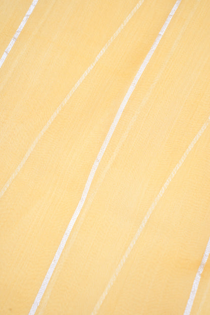 Sunshine Glow Pure Kora Organza Silk Handloom Saree