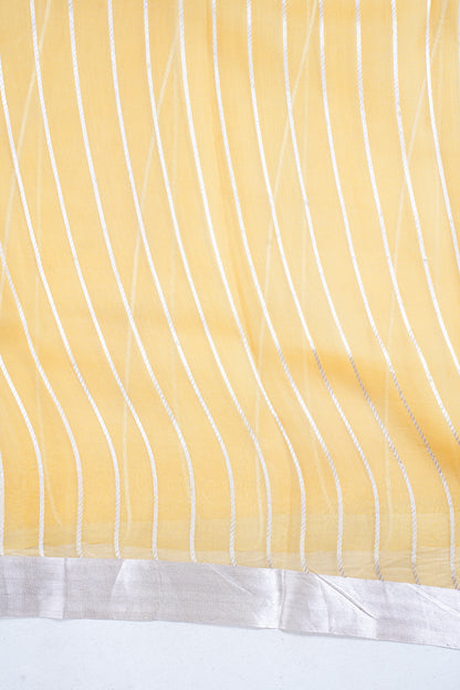 Sunshine Glow Pure Kora Organza Silk Handloom Saree