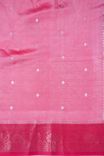 Rose Pink Handloom Pure Silk Banarasi Saree