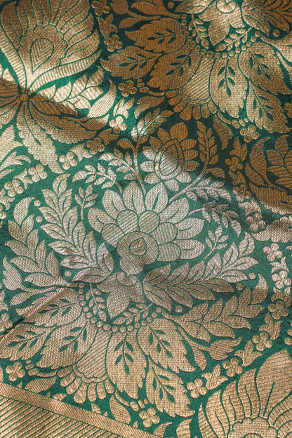Emerald Green Banarasi Pure Brocade Saree