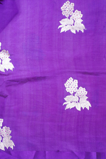 Royal Purple Handloom Pure Silk Banarasi Saree