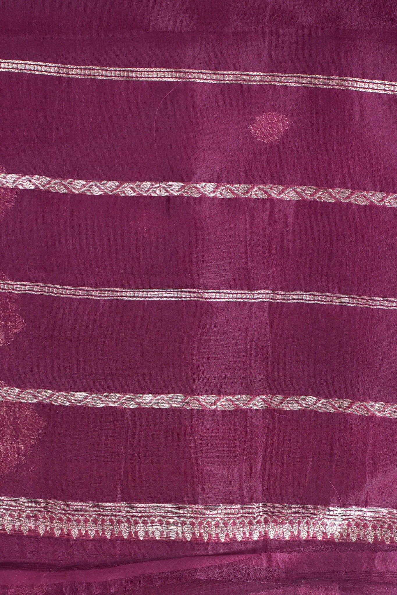 Wine Pure Kora Organza Silk Handloom Saree