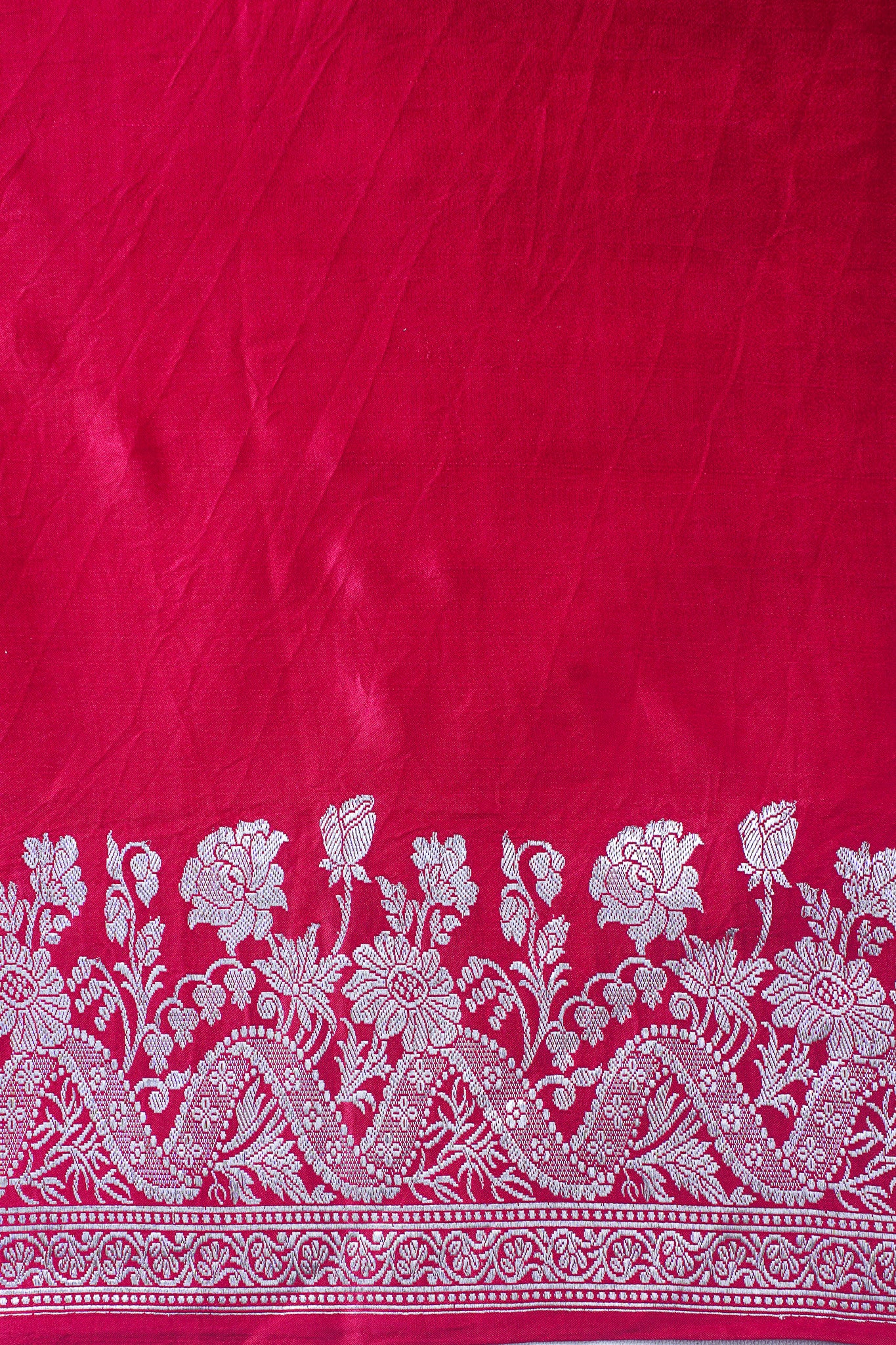 Rani Pink Handloom Mashru Silk Banarasi Saree
