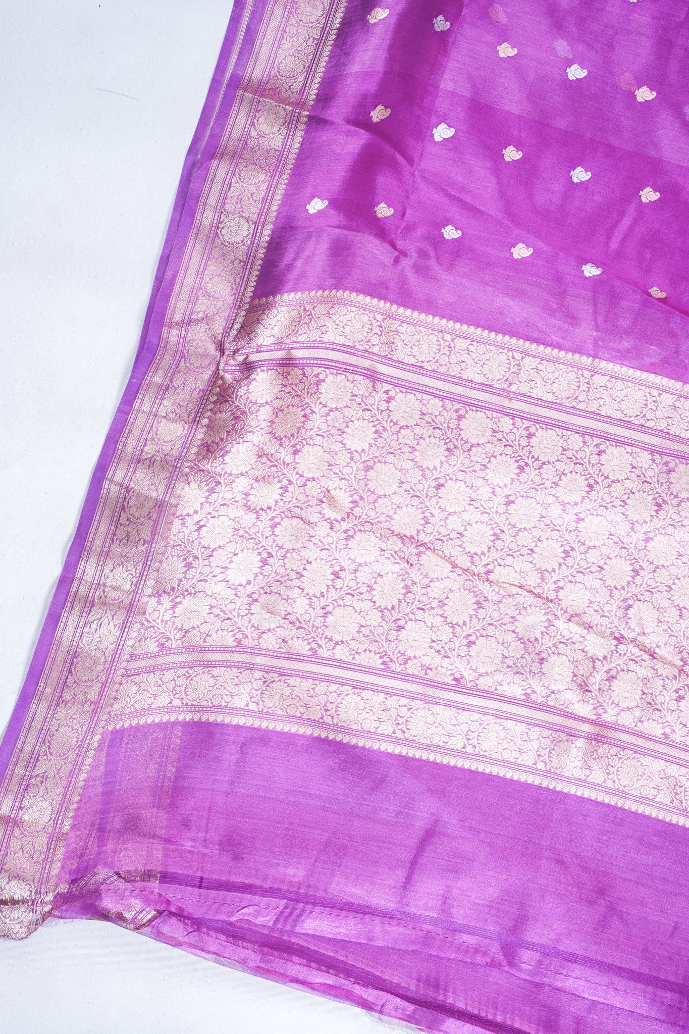 Royal Purple Pure Tissue Silk Handloom Saree