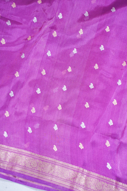 Royal Purple Pure Tissue Silk Handloom Saree