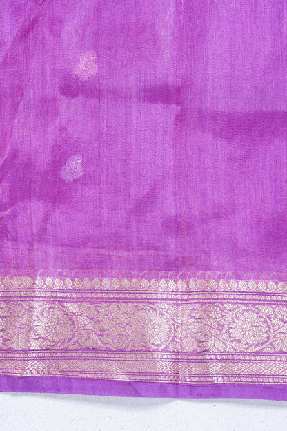 Royal Purple Pure Tissue Silk Handloom Saree
