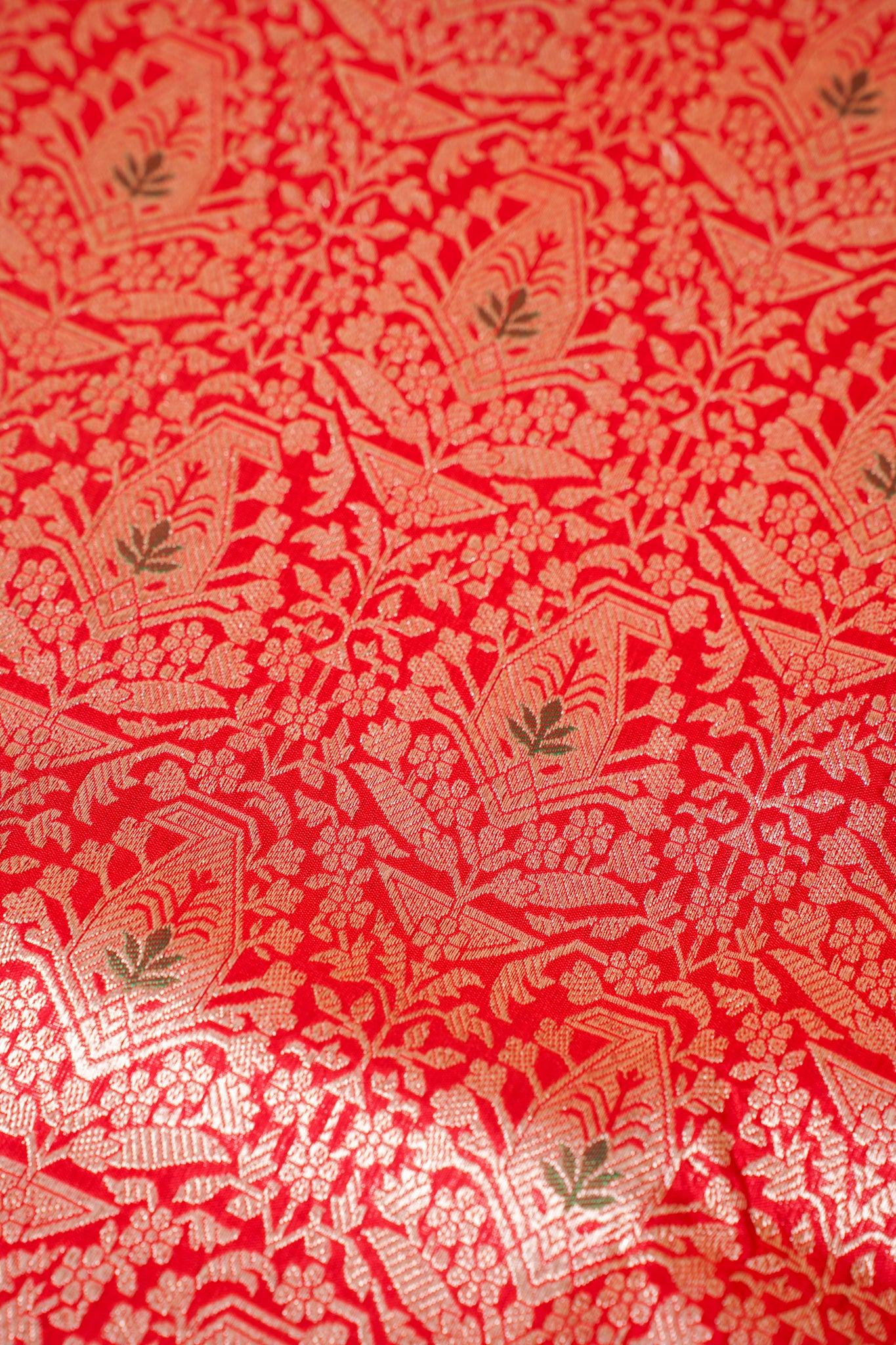 Red Banarasi Pure Minakari Brocade Saree