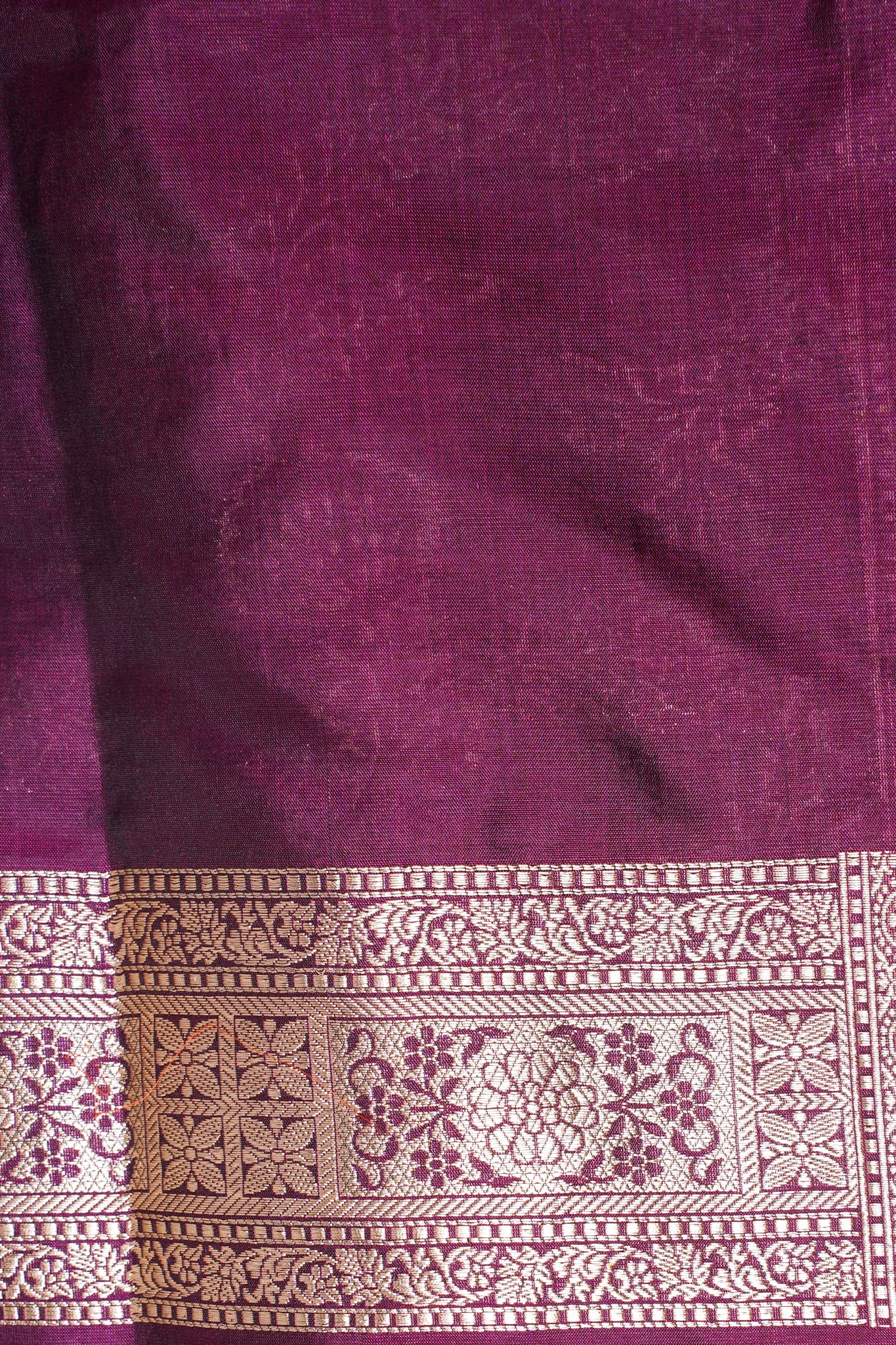 Wine Purple Banarasi Pure Katan Silk Jaal Saree