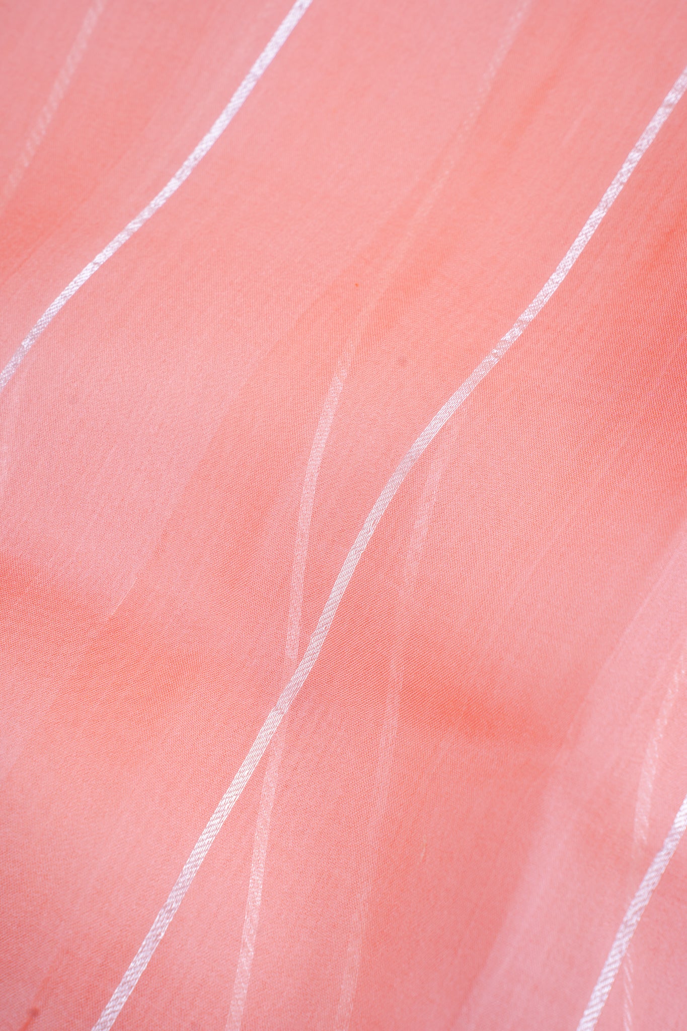 Blush Coral Pure Kora Organza Silk Handloom Saree