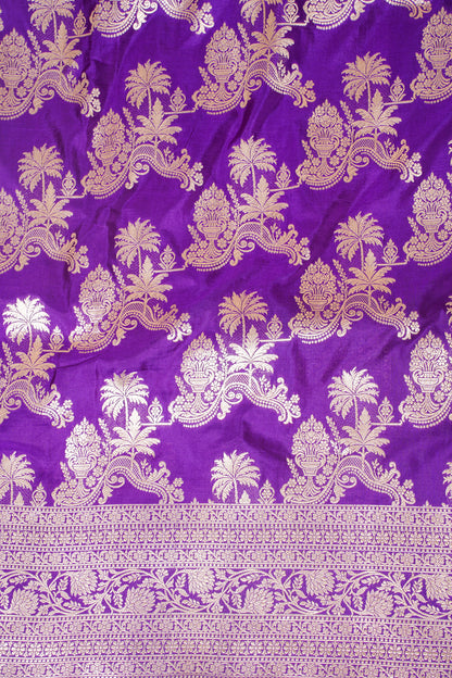 Purple Banarasi Pure Katan Silk Jaal Saree