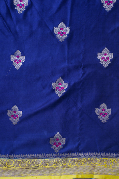 Royal Blue Handloom Mashru Silk Banarasi Saree