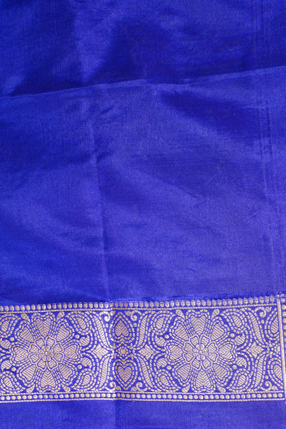 Royal Blue Banarasi Pure Katan Silk Jaal Saree