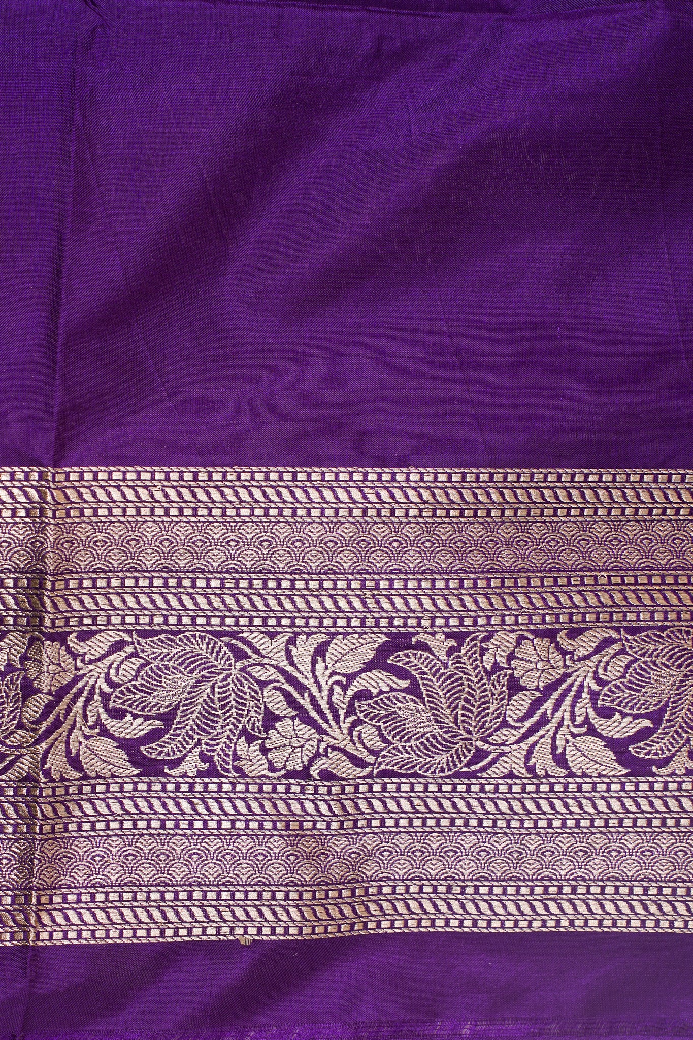 Purple Banarasi Pure Katan Silk Jaal Saree