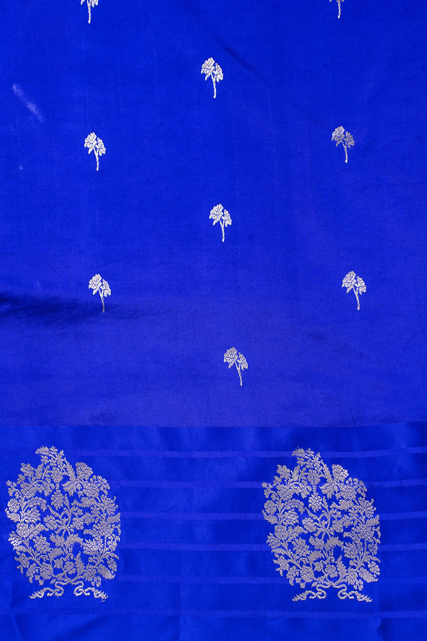 Royal Blue Handloom Pure Silk Banarasi Saree
