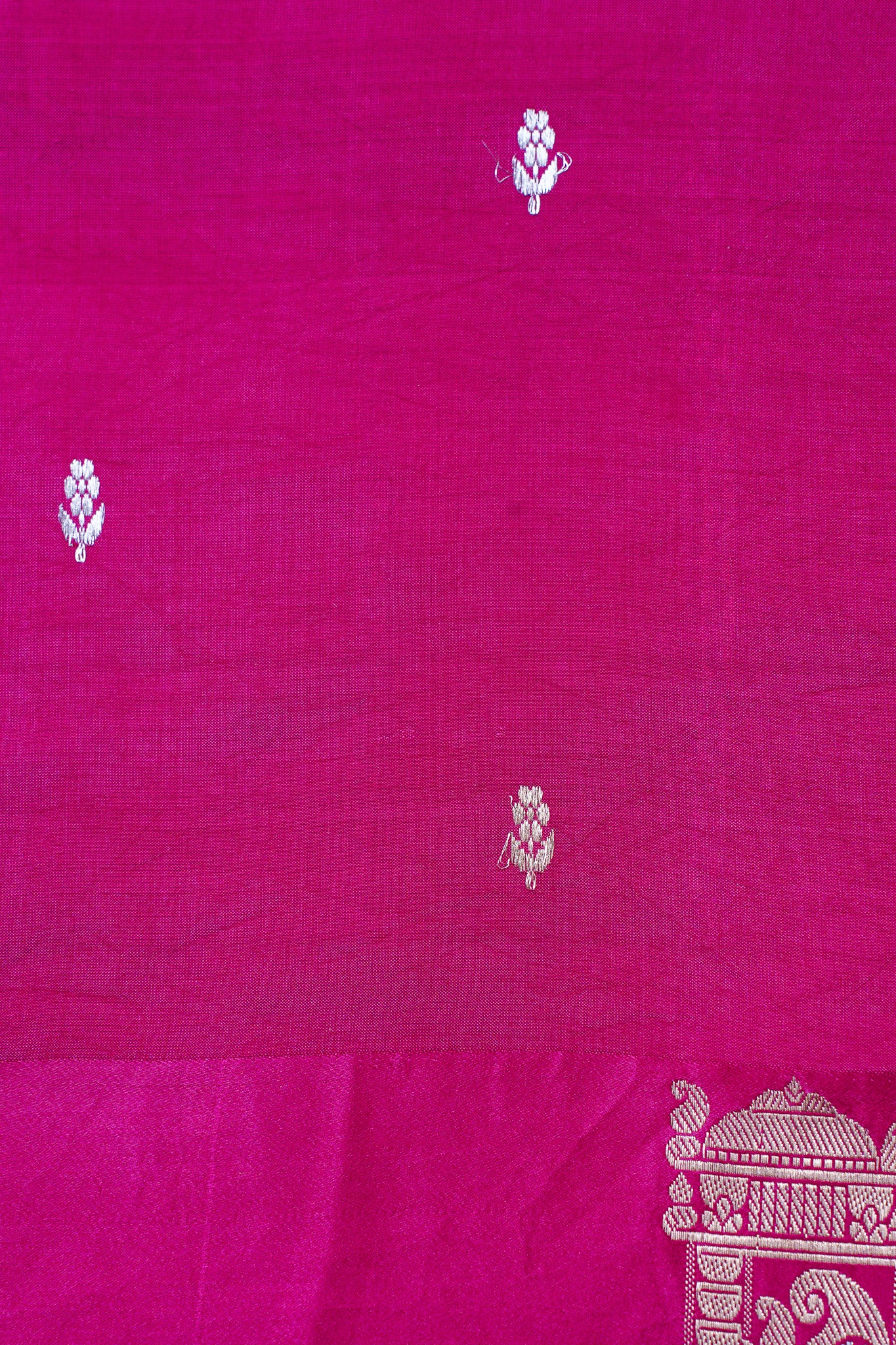 Magenta Handloom Pure Silk Banarasi Saree