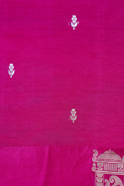 Magenta Handloom Pure Silk Banarasi Saree
