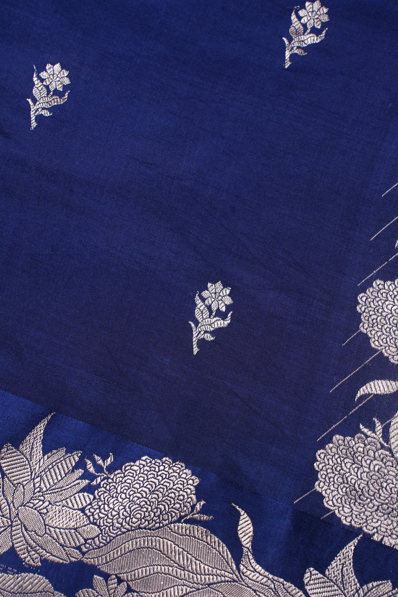 Royal Blue Handloom Pure Silk Banarasi Saree