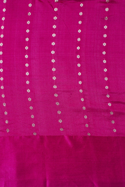 Rani Pink Handloom Pure Silk Banarasi Saree