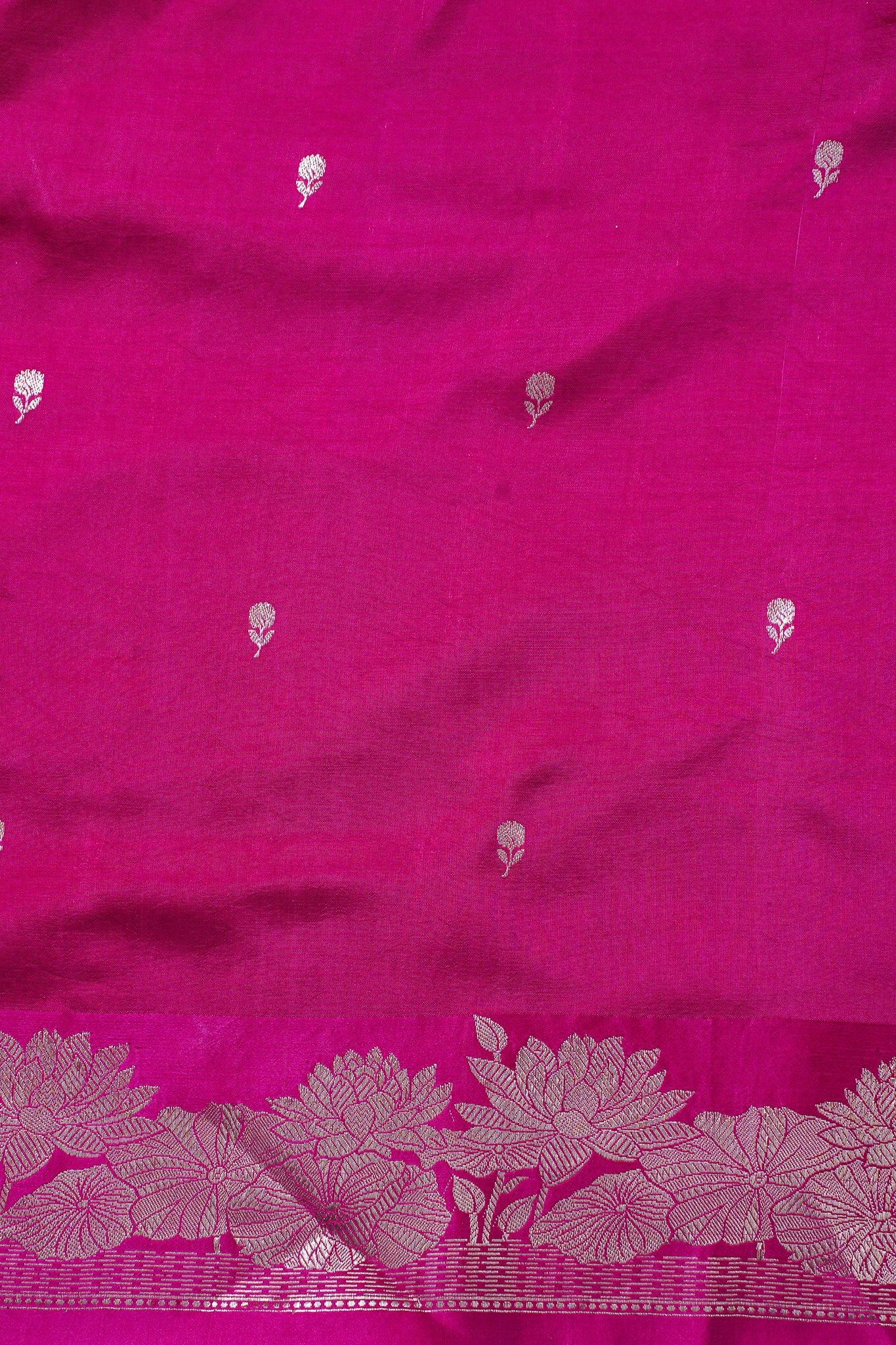 Rani Pink Handloom Pure Silk Banarasi Saree