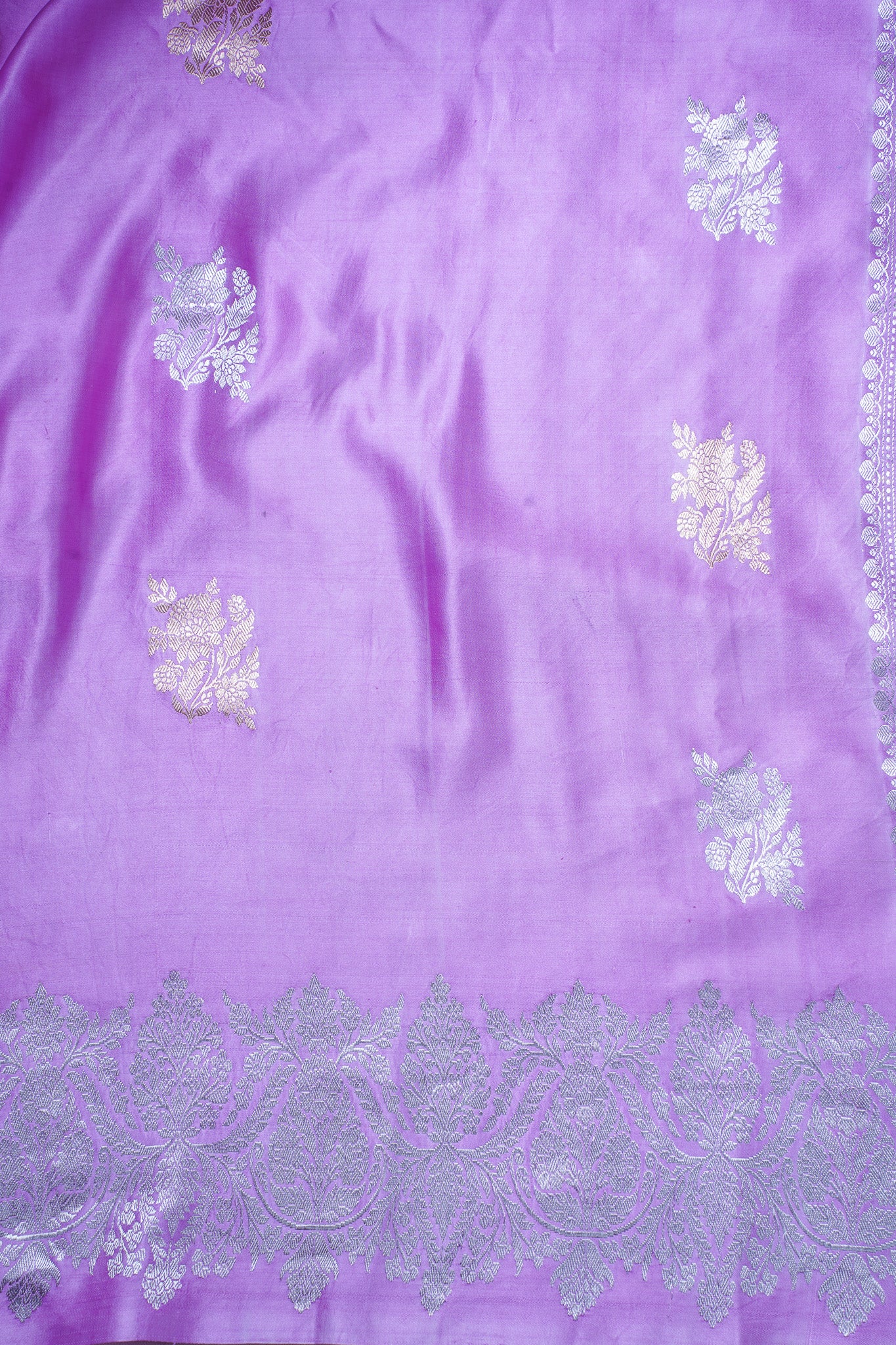 Lavender Handloom Mashru Silk Banarasi Saree
