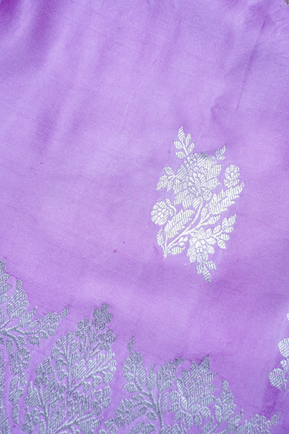 Lavender Handloom Mashru Silk Banarasi Saree