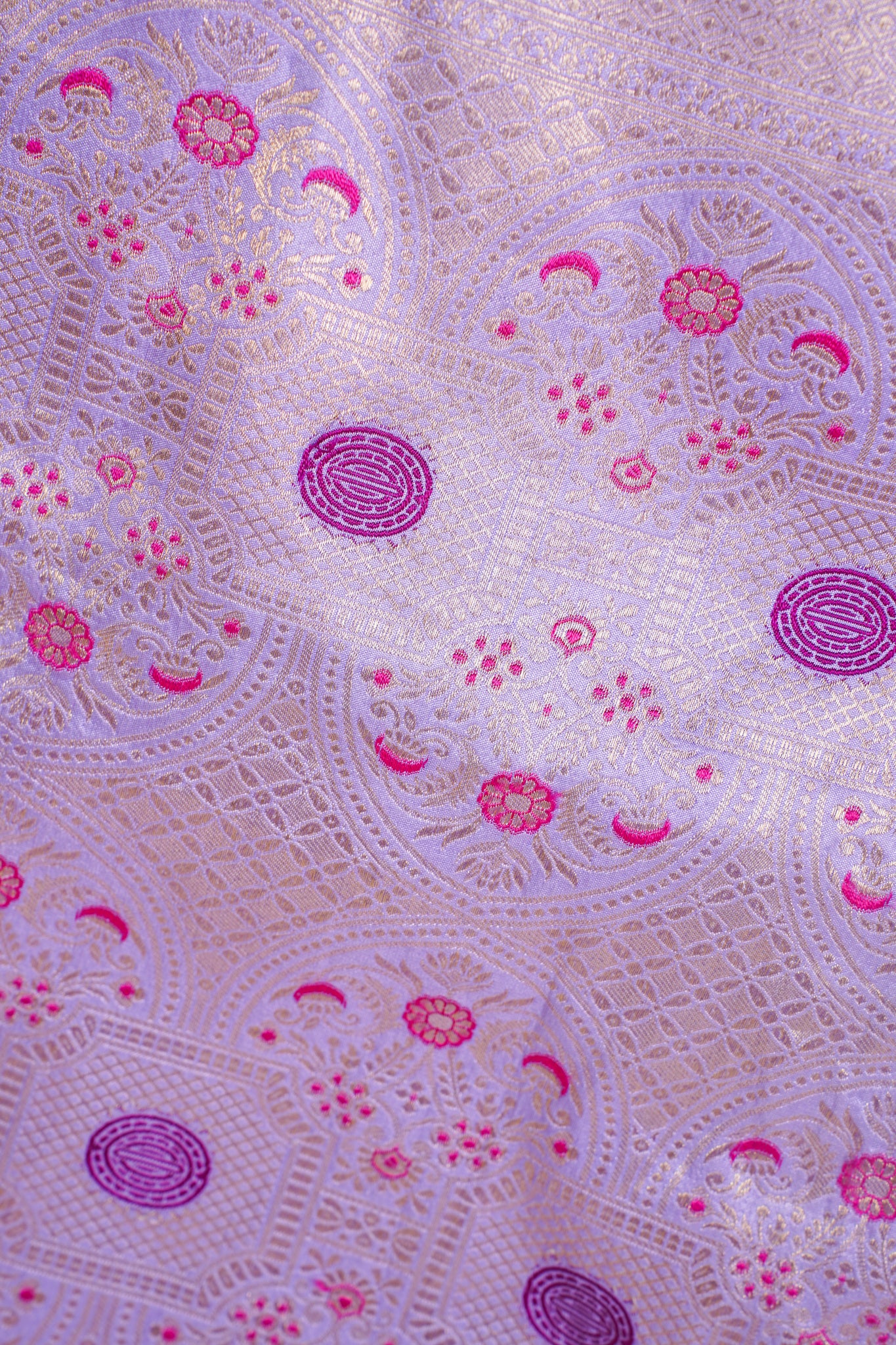 Lavender Banarasi Pure Katan Silk Minakari Brocade Saree