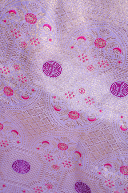 Lavender Banarasi Pure Katan Silk Minakari Brocade Saree