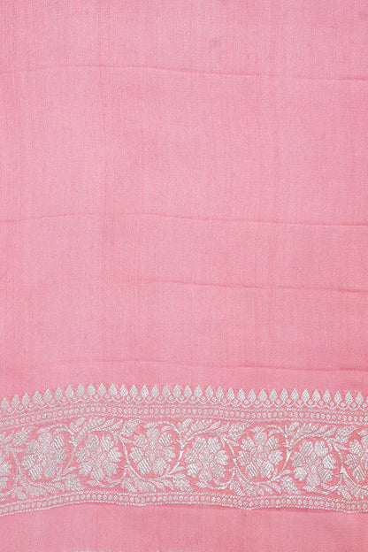 Pink Pure Khaddi Georgette Brocade Banarasi Saree