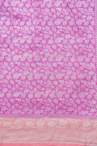Pink Pure Khaddi Georgette Brocade Banarasi Saree