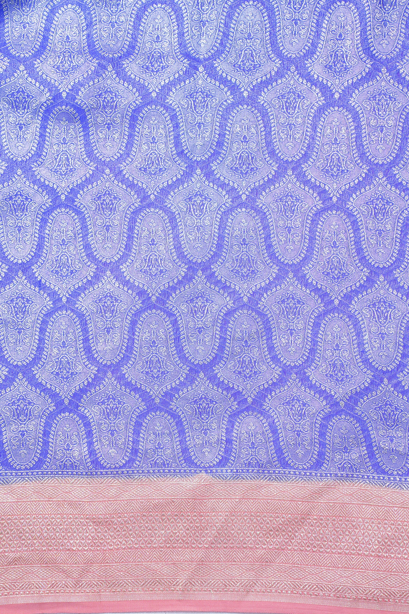 Royal Blue Pure Khaddi Georgette Brocade Banarasi Saree