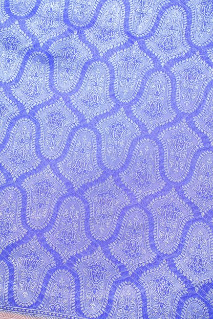 Royal Blue Pure Khaddi Georgette Brocade Banarasi Saree