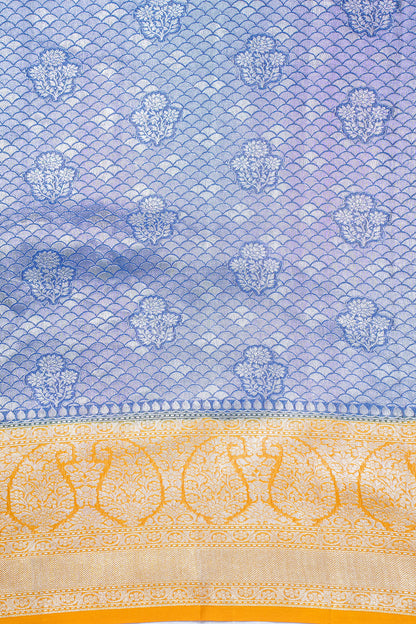Blue Pure Khaddi Georgette Brocade Banarasi Saree