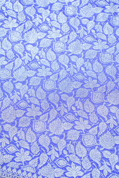 Royal Blue Pure Khaddi Georgette Brocade Banarasi Saree