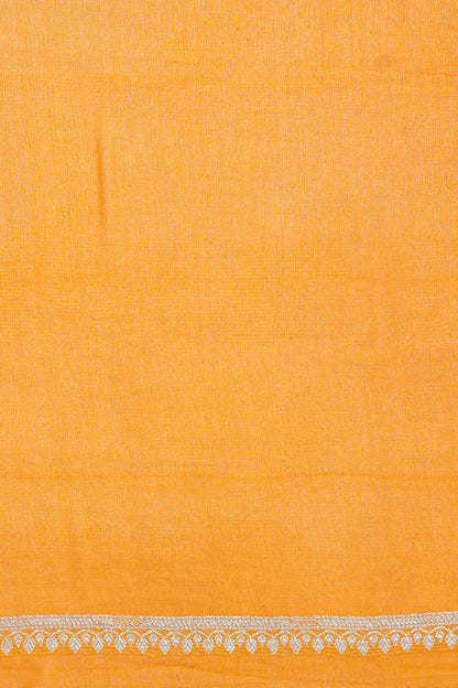 Lavender &amp; Saffron Pure Khaddi Georgette Brocade Banarasi Saree