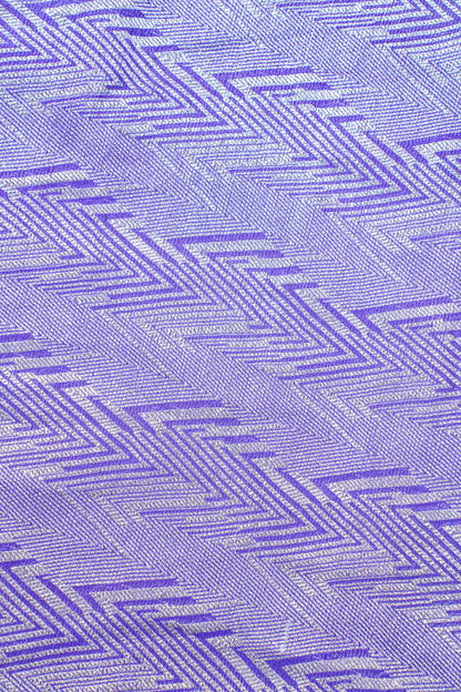 Lavender &amp; Saffron Pure Khaddi Georgette Brocade Banarasi Saree