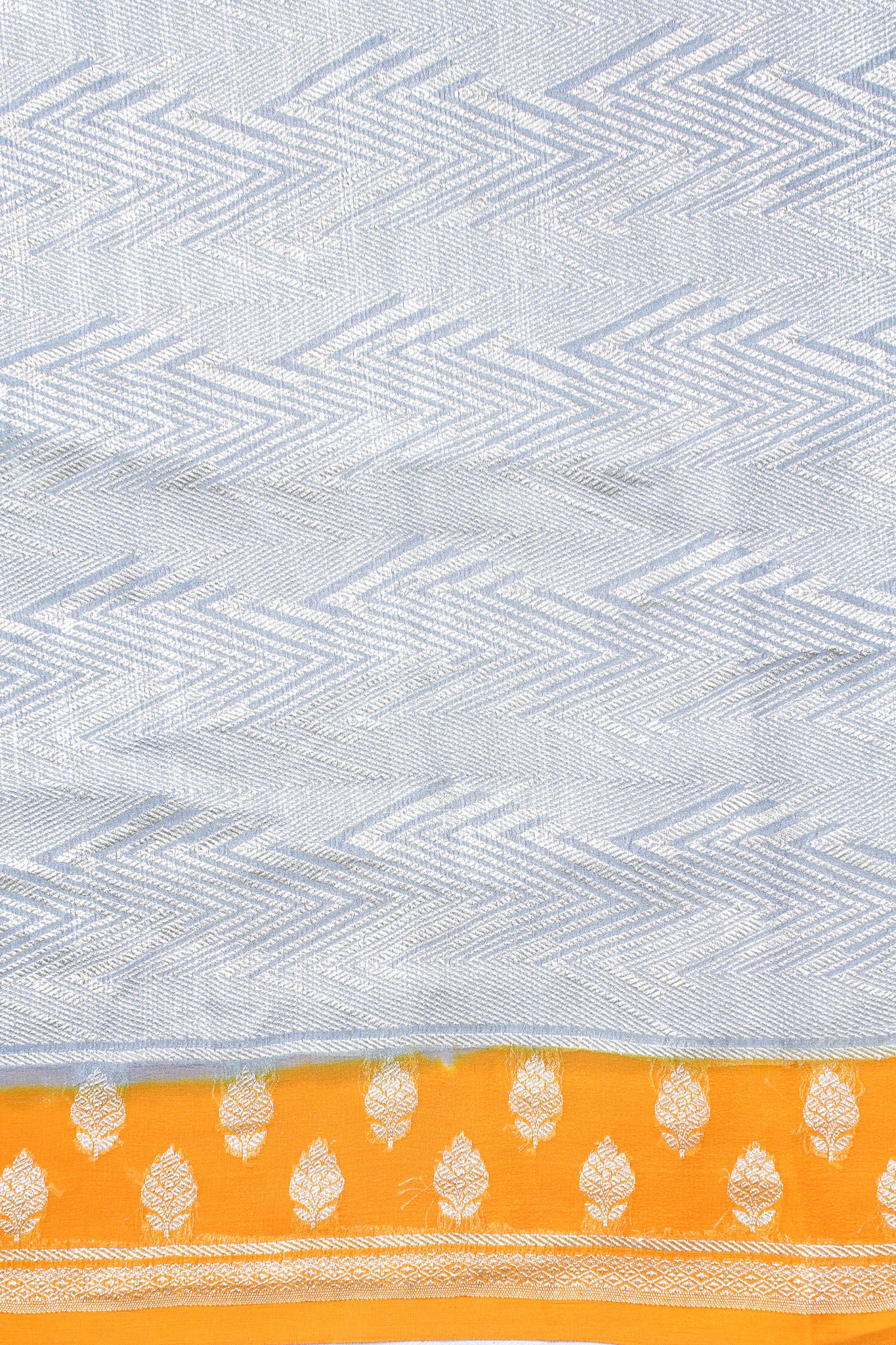 Grey Pure Khaddi Georgette Brocade Banarasi Saree