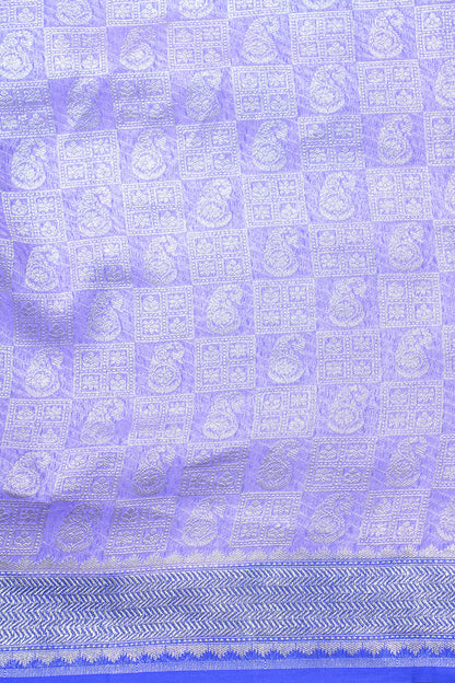Lavender Pure Khaddi Georgette Brocade Banarasi Saree