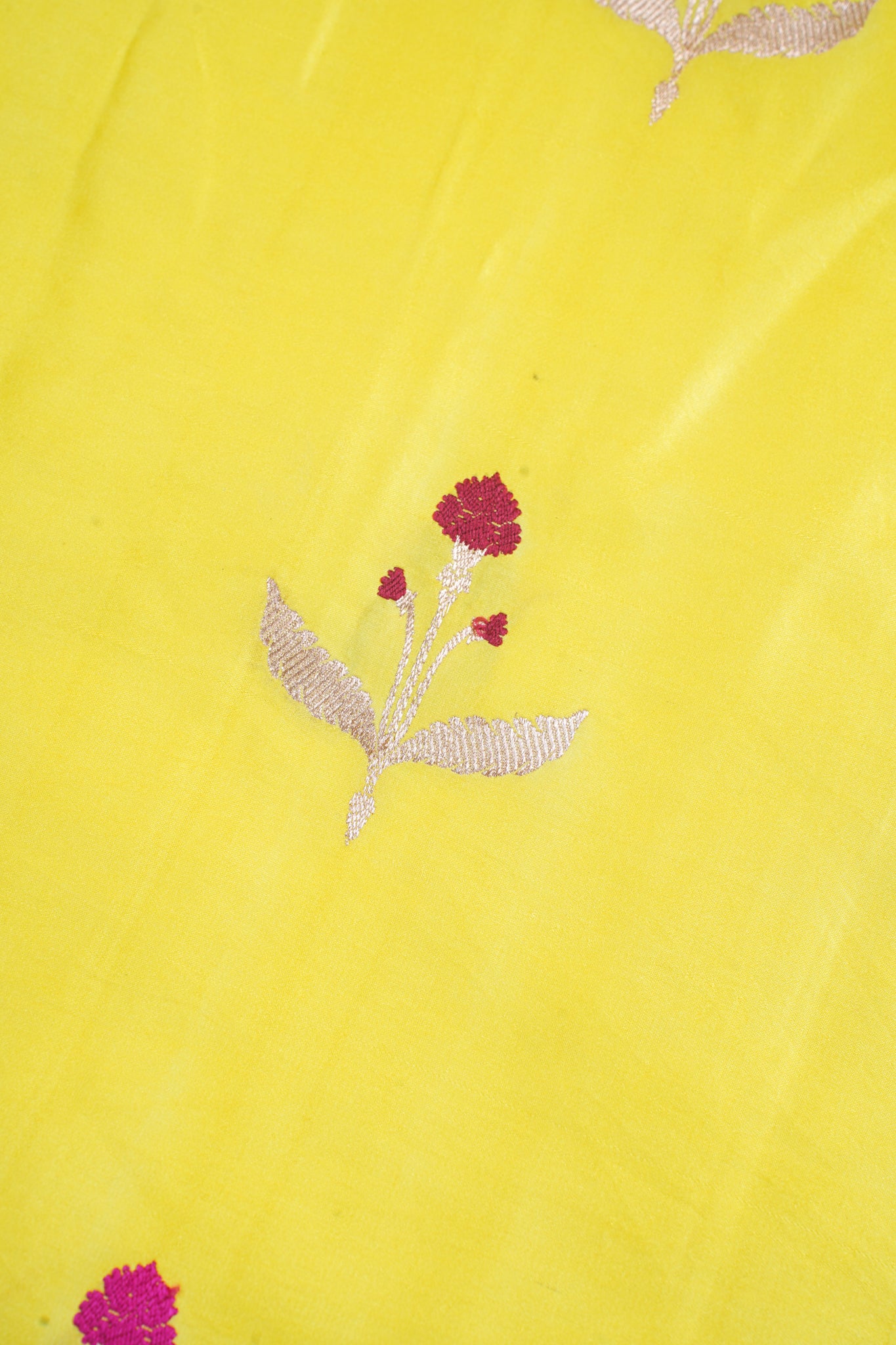 Sunlit Yellow Pure Mashru Silk Handwoven Saree