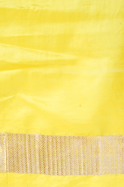 Sunlit Yellow Pure Mashru Silk Handwoven Saree