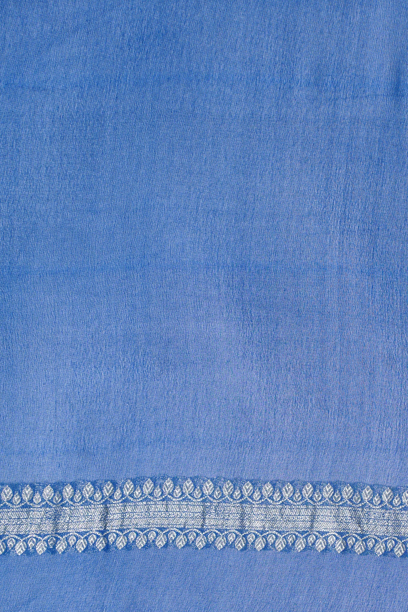 Grey &amp; Blue Pure Khaddi Georgette Brocade Banarasi Saree