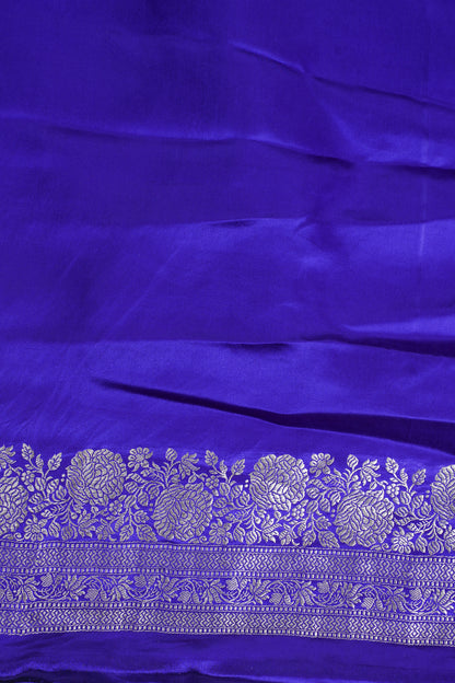 Royal Blue Pure Mashru Silk Handwoven Saree