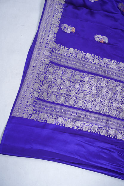 Royal Blue Pure Mashru Silk Handwoven Saree