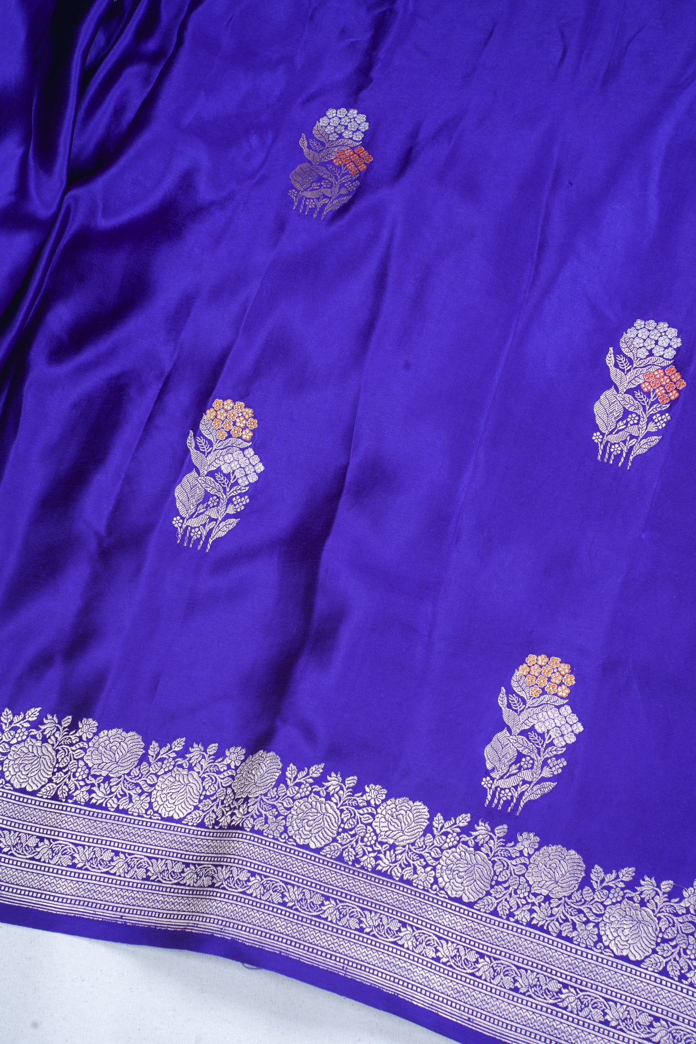 Royal Blue Pure Mashru Silk Handwoven Saree